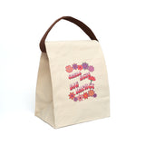 Canvas Lunch Bag With Strap Printed With Retro Style "Small Acts Big Impact" Inspirational Positive Message